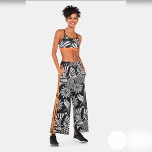 Adidas Farm Rio 2pc Set Wide Leg Track Pants and Training Bra Small